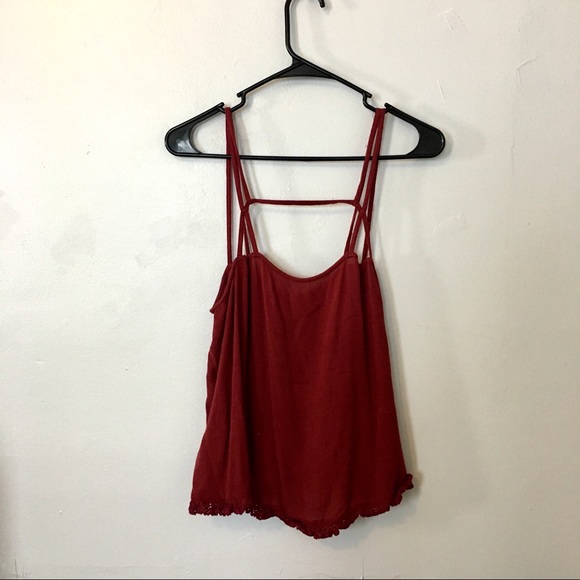 Maroon strappy tank top - Picture 2 of 5
